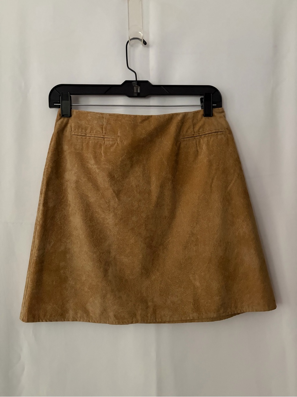 VINTAGE Faux Suede A-Line Mini Skirt in Tan